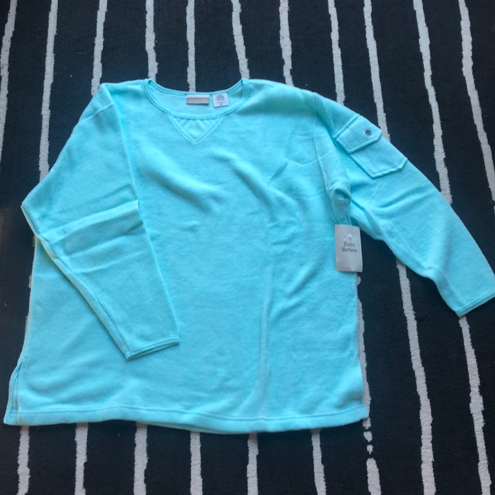 Coldwater Creek Mint Sherpa Pullover XL